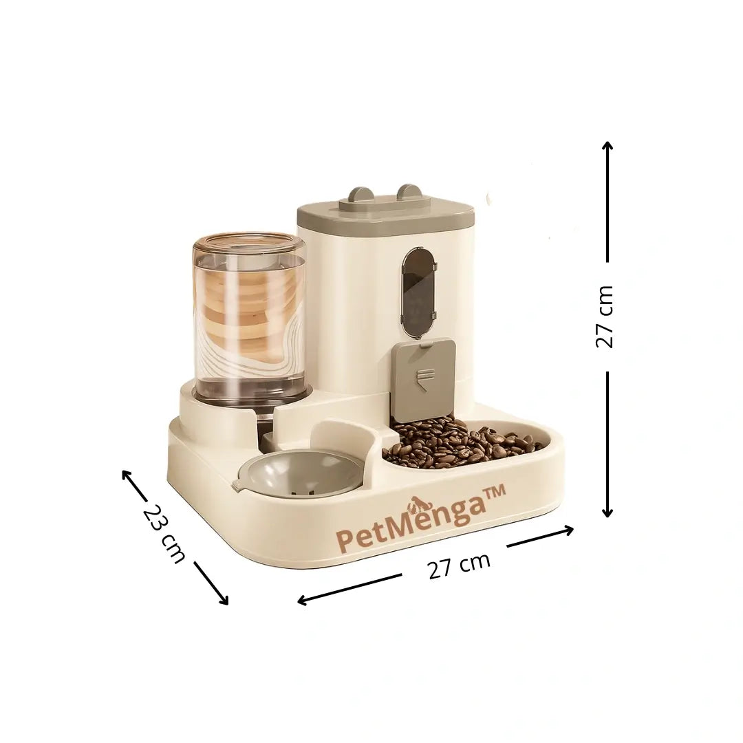 🐾 PetMenga™ | Distributeur Automatique 2 en 1 – Nourriture & Fontaine à Eau pour Chiens et Chats